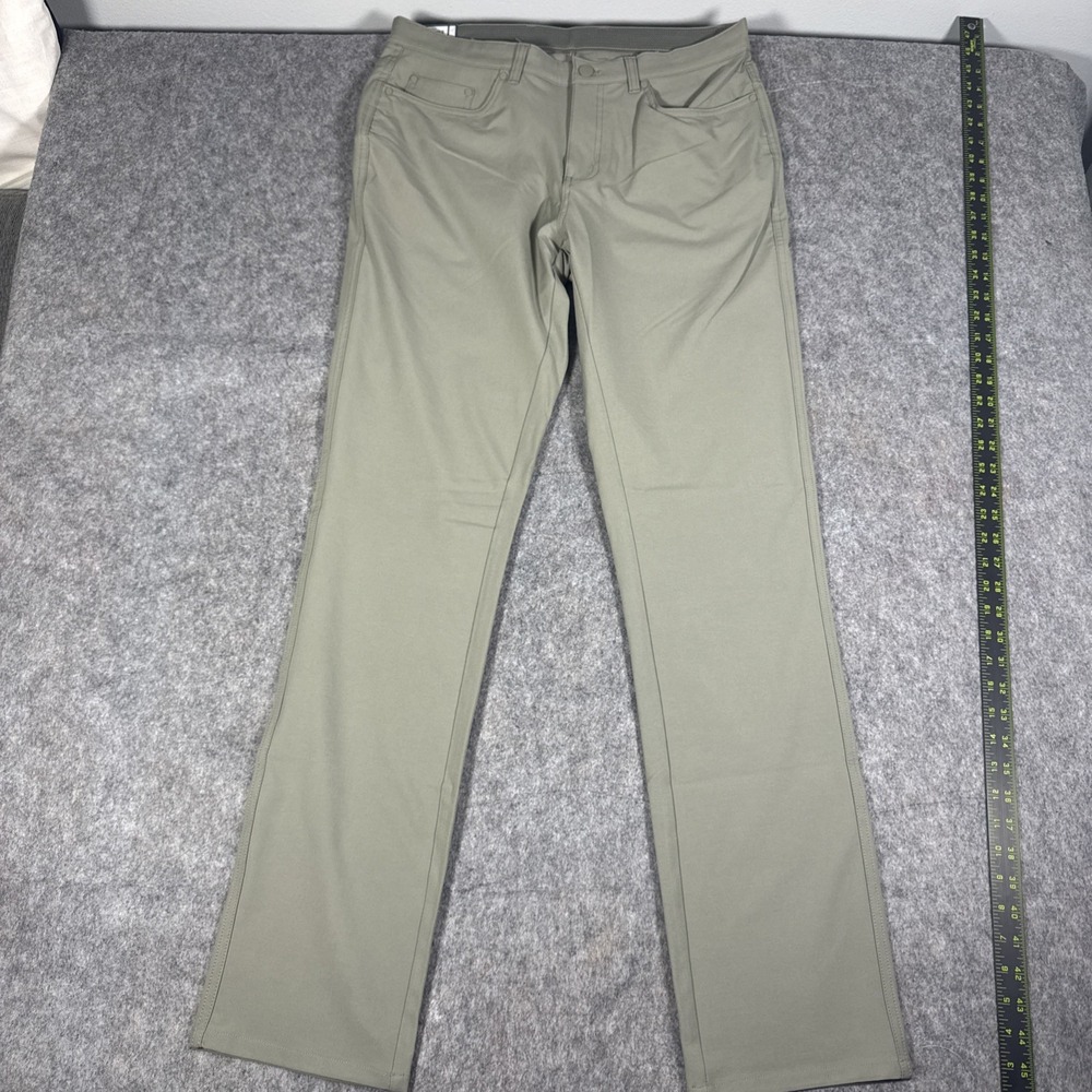 Greg Norman Mens ML75 Performance Pant Green 32x34 Stretch Golf Chino
